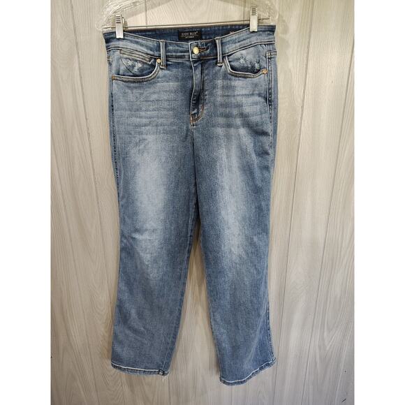 Judy Blue Womens 9 / 29 Dad Jeans Pants Distressed Light Wash Denim Western - Picture 1 of 12